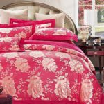 100% Baumwolle mit Luxus und Komfort Blumen-Jacquard Bettwäsche-Sets, Queen / King-Size , king
