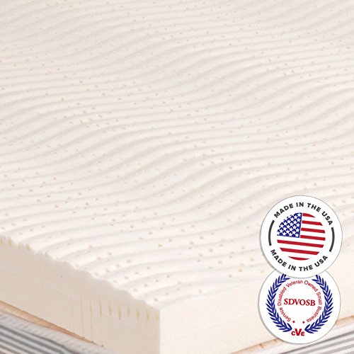 100% Latex Mattress Topper - No Fillers - Reversible with 2 Firmnesses, UK King: 152 x 203 cm - Made in America
