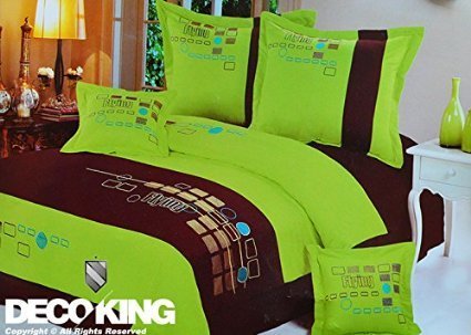 155x200 grün braun mehrfarbig Bettwäsche Bettbezüge Bettwäschegarnituren Baumwolle Seersucker pflegeleicht green brown