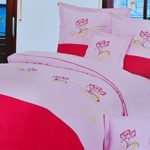 155x200 rot rosa mehrfarbig Bettwäsche Bettbezüge Bettwäschegarnituren Baumwolle Seersucker pflegeleicht red pink