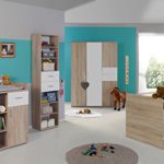 Babyzimmer Komplettset / Kinderzimmer komplett Set ELISA verschiedene Varianten in Eiche Sonoma / Weiß (ELISA 4)