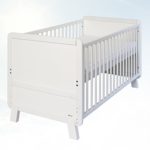Belivin Baby Bett Serie Narvik umbaubar zum Juniorbett 140x70cm inkl. Matratze weiß