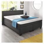 Boxspringbett Doppelbett Hotelbett 180 x 200 cm Leder Optik anthrazit