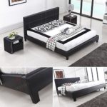 Designerbett #88 - Alle Farben und Größen (140x200 cm, Schwarz)