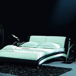 Designerbett Bett Polsterbett Kunstlederbett 180 x 200 cm Schwarz Weiß modernes Design ohne Lattenrost