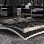 Designerbett Bett Seducce 180 x 200 cm Schwarz/Weiß modernes Design Wasserbett geeignet inkl. LED Beleuchtung