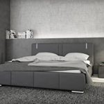 Designerbett Ricci 180x200 inkl. LED grau