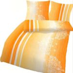 IDO Baumwoll-Seersucker Bettwäsche 2tlg. Sonnengelb Orange 47822-625 Bettwäsche Bettbezug 80x80 cm / 135x200 cm