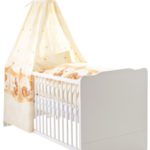 Julius Zöllner 5442915819 Komplettbett Penny, weiß, 70 x 140 cm - Kuschelbär, apricot