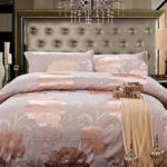 LEI manmer Bettbezug-Set 4 Stück der High-End-Luxus-Satin-Jacquard Seide Bettwäsche und Gerichtswind 200 230cm