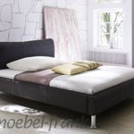 Polsterbett Kunst-Lederbett Braun Doppelbett Bettgestell Riana, Größe:140x200 cm