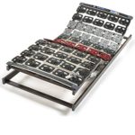 MEDITEC stabiler TPEE TELLER Lattenrost - TÜV/GS+LGA/QS geprüft FERTIG MONTIERT - 5-Zonen - elektrisch - HÄRTE differenzierte dreidimensionale TPEE TELLER-Federelemente - Funkfernbedienung RAVENSBERGER 90x200 cm