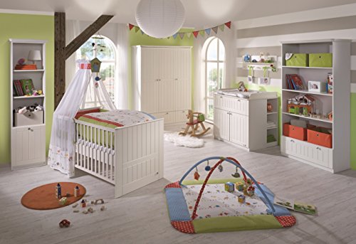 Roba 58701 - Dream World 2 Kinderzimmer Komplett-Set mit 3-türigem Schrank, Wickelkommode und Bett (ohne Textilien)