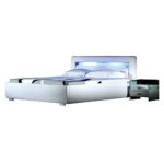 XXS® Möbel Bett 180 x 200 Design Lumina weiß integrierte LED Beleuchtung Wasserbett teilzerlegt Speditionversand Lager