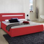 XXS® Möbel Doppelbett 180 x 200 Lumina rot integrierte Led Beleuchtung Designerlook Wasserbett
