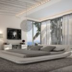 XXS® Möbel Doppelbett Custo LED 160 x 200 cm weiß mit LED Beleuchtung modernes Design Wasserbett Lager Speditionsversand