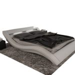 XXS® Möbel Doppelbett Look weiß 200 x 220 cm inkl. LED Beleuchtung geschwungenes Design Lager Speditionsversand