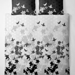 2 tlg. etérea Renforcé Baumwolle Bettwäsche Osaka Schmetterlinge Grau Anthrazit, 155x220 cm + 80x80 cm
