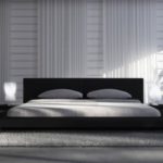 SAM® Polsterbett Black Pau in schwarz 180 x 200 cm inklusiv 2 Nachttischablagen modernes Design Wasserbett geeignet