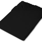 Jersey Spannbetttuch in bewährter Qualität - erhältlich in 16 modernen Farben und 5 verschiedenen Größen, 70 x 140 cm, schwarz