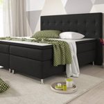 Inter 15695 Boxspringbett, Schaumstoff, schwarz, 200 x 180 x 60 cm