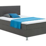 Atlantic Home Collection EDISON Boxspringbett 120 x 200 cm, Härtegrad H2, inklusive Topper, grau