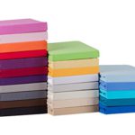 S.Ariba Soft Comfort Baumwolle Jersey-Stretch Spannbettlaken, verschiedene Farben und Größen, (90x200cm bis 100x200cm, Schwarz)