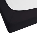 biberna 77155 Jersey-Stretch Spannbetttuch, nach Öko-Tex Standard 100, ca. 90 x 190 cm bis 100 x 200 cm schwarz