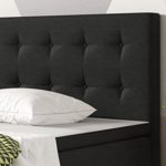 Inter 15695 Boxspringbett, Schaumstoff, schwarz, 200 x 180 x 60 cm