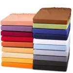 Exclusives Stretch Spannbettlaken für Wasserbetten & Boxspringbetten | Spannbetttuch Jersey Qualität feinste Mako-Baumwolle mit Elastan für hohe Matratzen | 180 x 200 - 200 x 220 cm | aqua-textil 0010761 | schnee-weiß