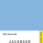 Jacobson Jersey Spannbettlaken Spannbetttuch Baumwolle Bettlaken (90x200 - 100x200 cm, Hellblau)