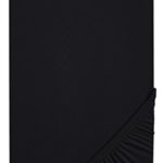 biberna 77155 Jersey-Stretch Spannbetttuch, nach Öko-Tex Standard 100, ca. 90 x 190 cm bis 100 x 200 cm schwarz