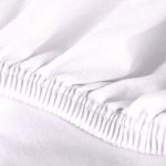 Exclusives Stretch Spannbettlaken für Wasserbetten & Boxspringbetten | Spannbetttuch Jersey Qualität feinste Mako-Baumwolle mit Elastan für hohe Matratzen | 180 x 200 - 200 x 220 cm | aqua-textil 0010761 | schnee-weiß