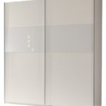 Wimex 127771 Schwebetürenschrank 198 x 180 x 64 cm, Front und Korpus alpinweiß, Absetzungen Glas weiß
