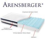 Arensberger Relaxx 9 Zonen Wellness Matratze mit 3D-Memory Foam, 140 cm x 200cm, Höhe 25cm, Raumgewicht 50 kg/m³, drei Schichten: Kaltschaum + Visco Smart Schaum + Gel Schaum