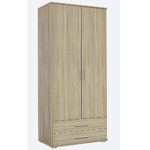Kleiderschrank Rasant Eiche Sonoma, mit 2 Türen, 2 Schubladen 85x188