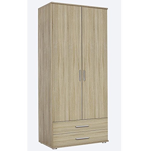 Kleiderschrank Rasant Eiche Sonoma, mit 2 Türen, 2 Schubladen 85x188
