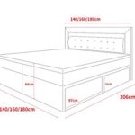 Milos - Boxspringbett mit LEDs in der Größe und Ausführung nach Wahl (160 x 200 cm, mit 2 Schubladen, Taschenfederkernmatratze und Memory-Schaum-Topper)
