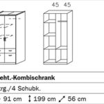Rauch Kleiderschrank 2-türig Weiß mit Schubladen, BxHxT 91x199x56 cm