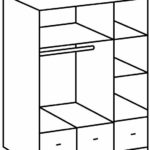 Wimex 318273 Kleiderschrank B/H/T: 135/197/58 cm 3-türig mit drei Schubkästen, Front und Korpus Alpinweiß, Landhausoptik Griffe Messing