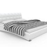 SAM® Polsterbett Ponte in weiß 180 x 200 cm Metallfüße geschwungene Seitenteile abgestepptes Kopfteil modernes Design