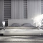 SAM® Polsterbett White Pau in weiß 140 x 200 cm modernes Design inklusiv 2 Nachttischablagen Wasserbett geeignet