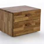 SAM® Nachtkommode Cubi 1 aus massiver, brauner Wildeiche, Nako mit ausreichend Verstaumöglichkeiten, Nachttisch im modernen Design