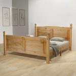 Festnight Holzbett Doppelbett Bett Bettgestell Gästebett aus Holz mit Matratze 160 x 200 cm
