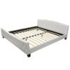 Festnight Polsterbett Bett Doppelbett Ehebett aus Kunstleder ohne Matratze 180x200cm Weiß