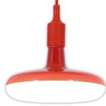 DuNord Design Hängelampe LED Küchenlampe ROSWELL rot 22cm Retro Pendellampe Design Lampe
