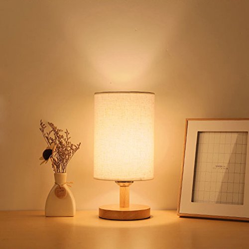 Holz Tischlampe ThreeCat Nachttischlampe mit E27 Glühbirne Atmosphärenlampe für Schlafzimmer/Studierzimmer /Wohnzimmer/Kopfende kreative LED kleine lampe