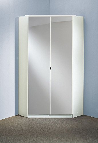 Beauty.Scouts Eck-Kleiderschrank "Boca rinco Mirror" Spiegelschrank, Hochglanz weiß, 120x120cm