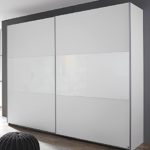 Rauch Schwebetürenschrank 2-türig alpinweiß/Glas weiß 218 x 210 x 59 cm