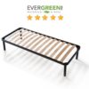 EvergreenWeb – Bett Lattenrost aus Holz, orthopädisch, verstärkt mit doppelter Stange Mitte und 4 Füße abnehmbar, Rahmen komplett aus Eisen, Base-eingebaut ideal für alle Arten von Betten und Matratzen